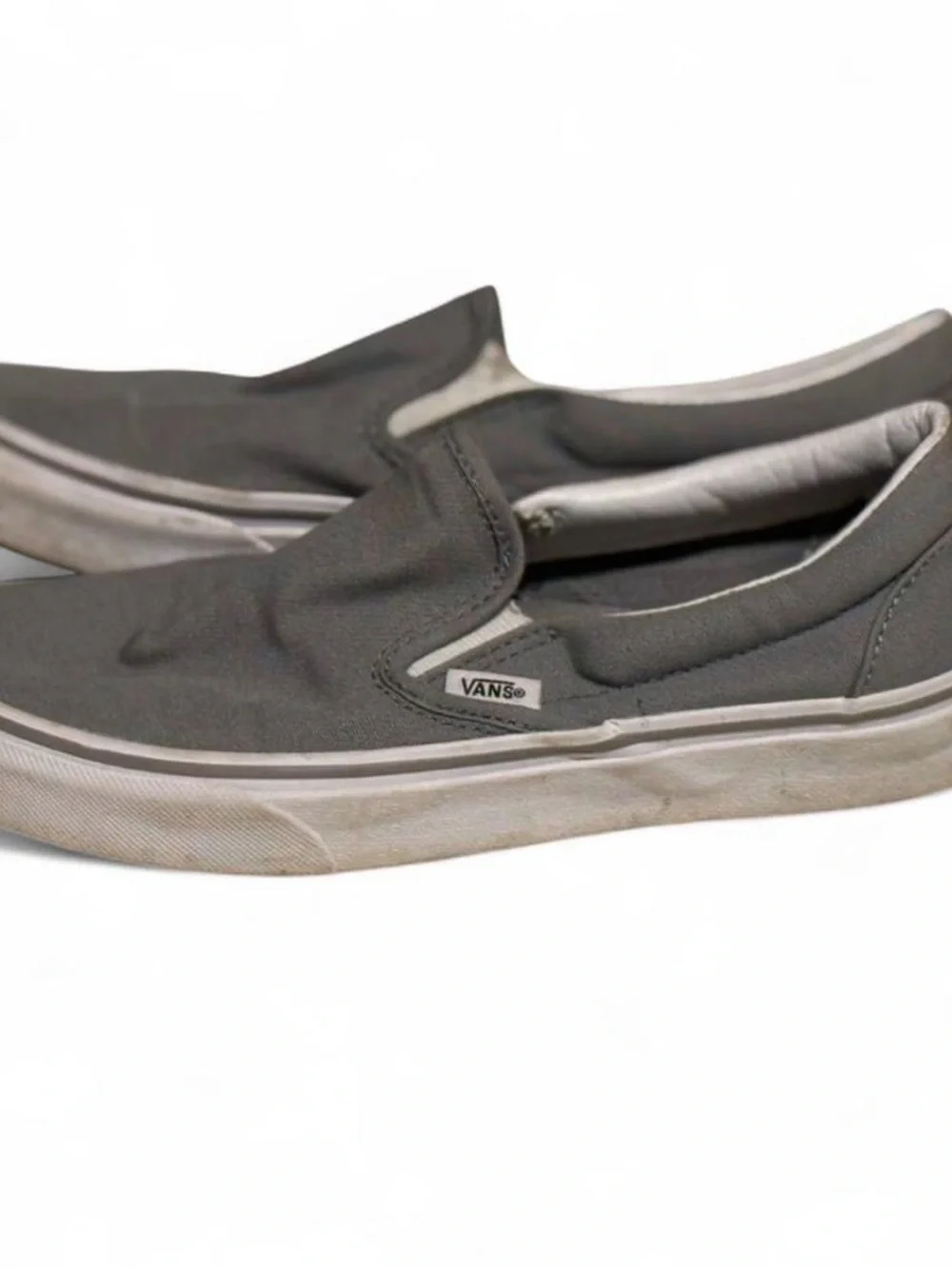 Vans Classic Slip-On Gray Canvas Sneakers Women’s Size 7.5